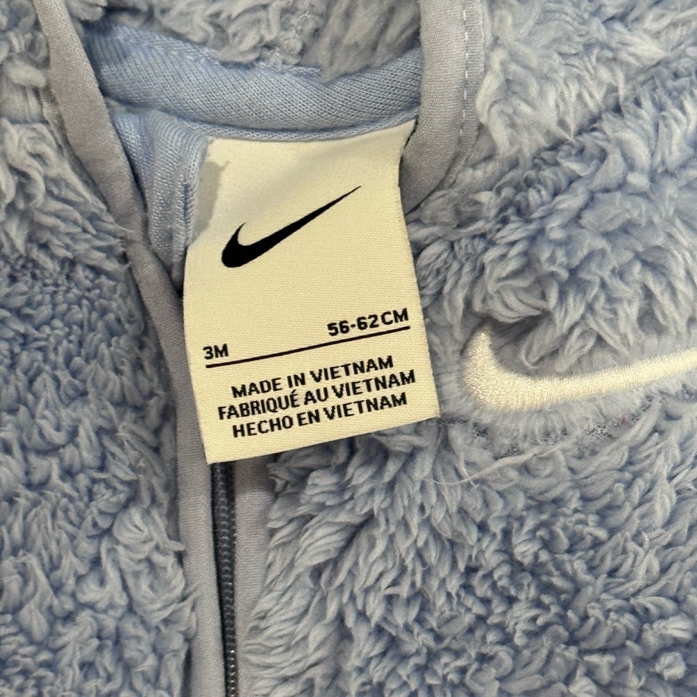 Nike Baby Blue Fleece Hooded suit - Picture 3 of 3